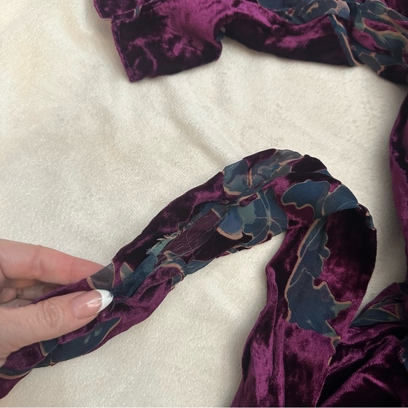 Hutch Violette Plum Floral Velvet Maxi Wrap Dress 38129 - Picture 12 of 16